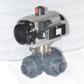 high quality plastic true union 3 way UPVC union connection airpowered ball valve